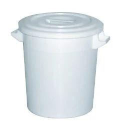 BRB-Lagertechnik BRB Kunststofftonne 35 Liter Mit Deckel, Weiß