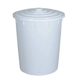 BRB-Lagertechnik BRB Kunststofftonne 200 Liter Mit Deckel, Weiß