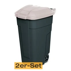 BRB-Lagertechnik BRB Mülltonne 100 Liter VE: 2 Stück, Anthrazit/beige