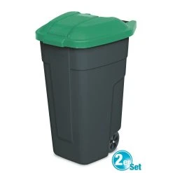 BRB-Lagertechnik BRB Mülltonne 100 Liter VE: 2 Stück, Anthrazit/grün