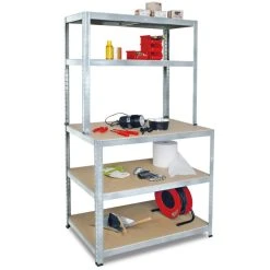 BRB-Lagertechnik BRB 74222 Arbeits- Und Packtisch, Verzinkt - 90 X 180 X 40/60 Cm