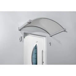 Gutta Typ NO Klar Rundbogenvordach, 160 X 90 Cm, Edelstahl
