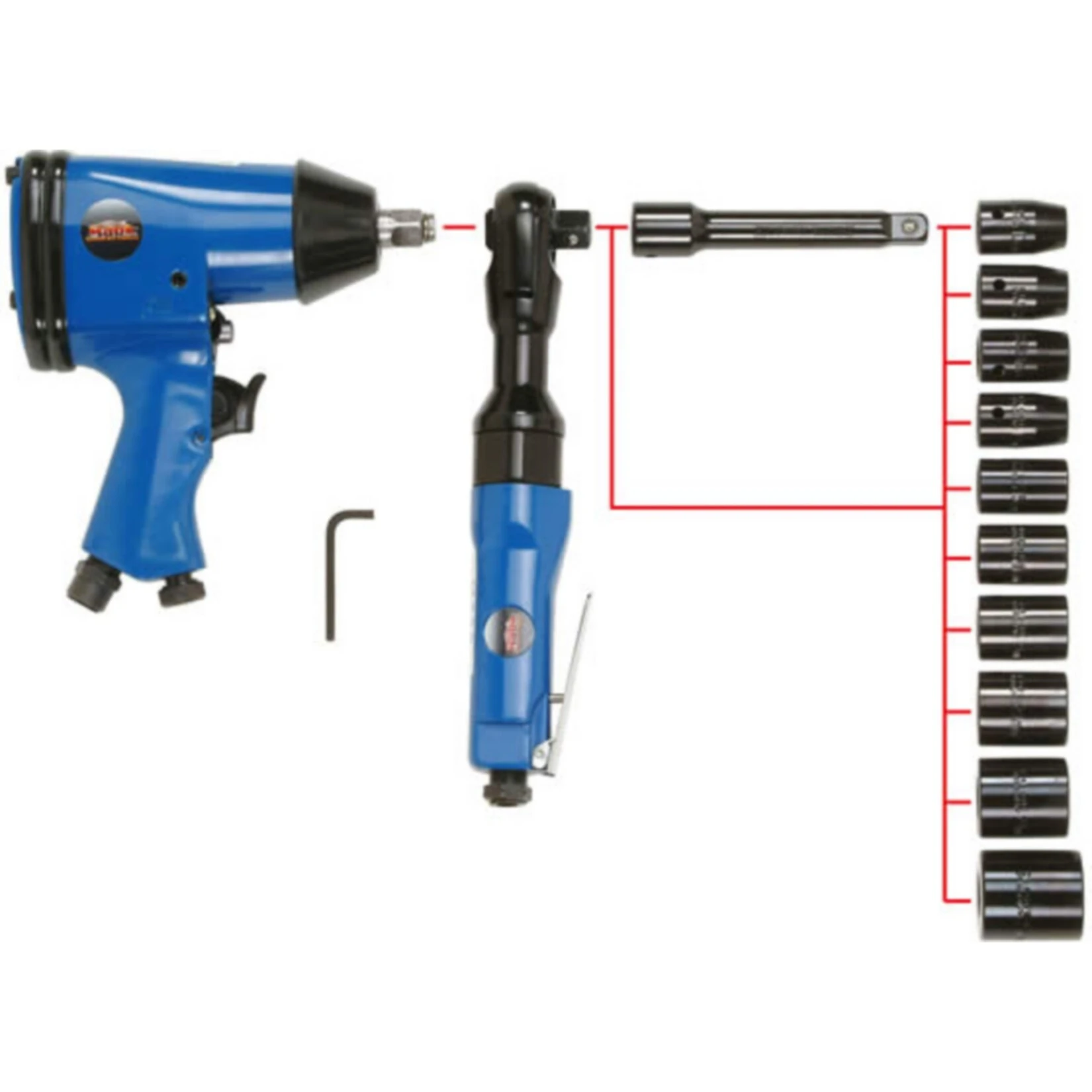 Mauk Druckluft Geräteset 36 Tlg. 1 Mauk Druckluft Geräteset 36 Tlg.