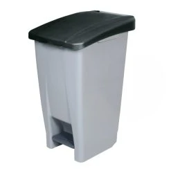 BRB-Lagertechnik BRB Tret-Abfalleimer 60 Liter, Schwarz