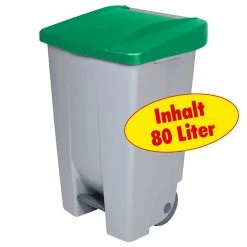 BRB-Lagertechnik BRB Tret-Abfalleimer 80 Liter, Grün