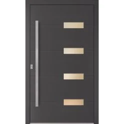 KM MEETH ZAUN GMBH KM Meeth Sicherheits-Aluminium-Haustür Model A813 S4 DIN Links, Anthrazit