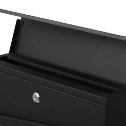 Briefkasten MCW-B28, Wandbriefkasten Postkasten Zeitungsfach, Pulverbeschichtet ~ Schwarz -BRB-Lagertechnik Geschäft 1974884000 prod 004