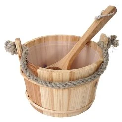 Saunakübel Mit Einsatz MCW-B26, Saunazubehör Saunaeimer Saunakelle Aufguss, Kiefernholz 3,5 L -BRB-Lagertechnik Geschäft 1975028000 prod 004