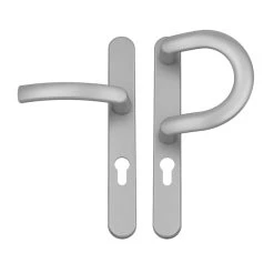 KM MEETH ZAUN GMBH KM Meeth Haustür-Griff Nr. 3 (innen Drücker / Außen Stoßgriff), Weiß