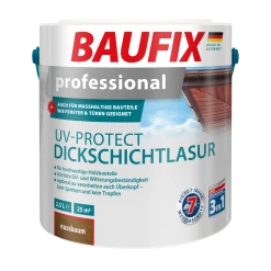 BAUFIX Professional UV-Protect Dickschichtlasur Nussbaum, 2,5 Liter