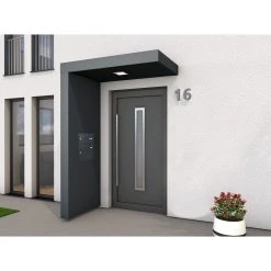 Gutta BS PLUS 160 Rechteckvordach Mit Seitenteil Links Und Briefkasten Fuka DB 703