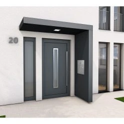 Gutta BS PLUS 200 Rechteckvordach Mit Seitenteil Rechts Und Briefkasten Fuka V2A