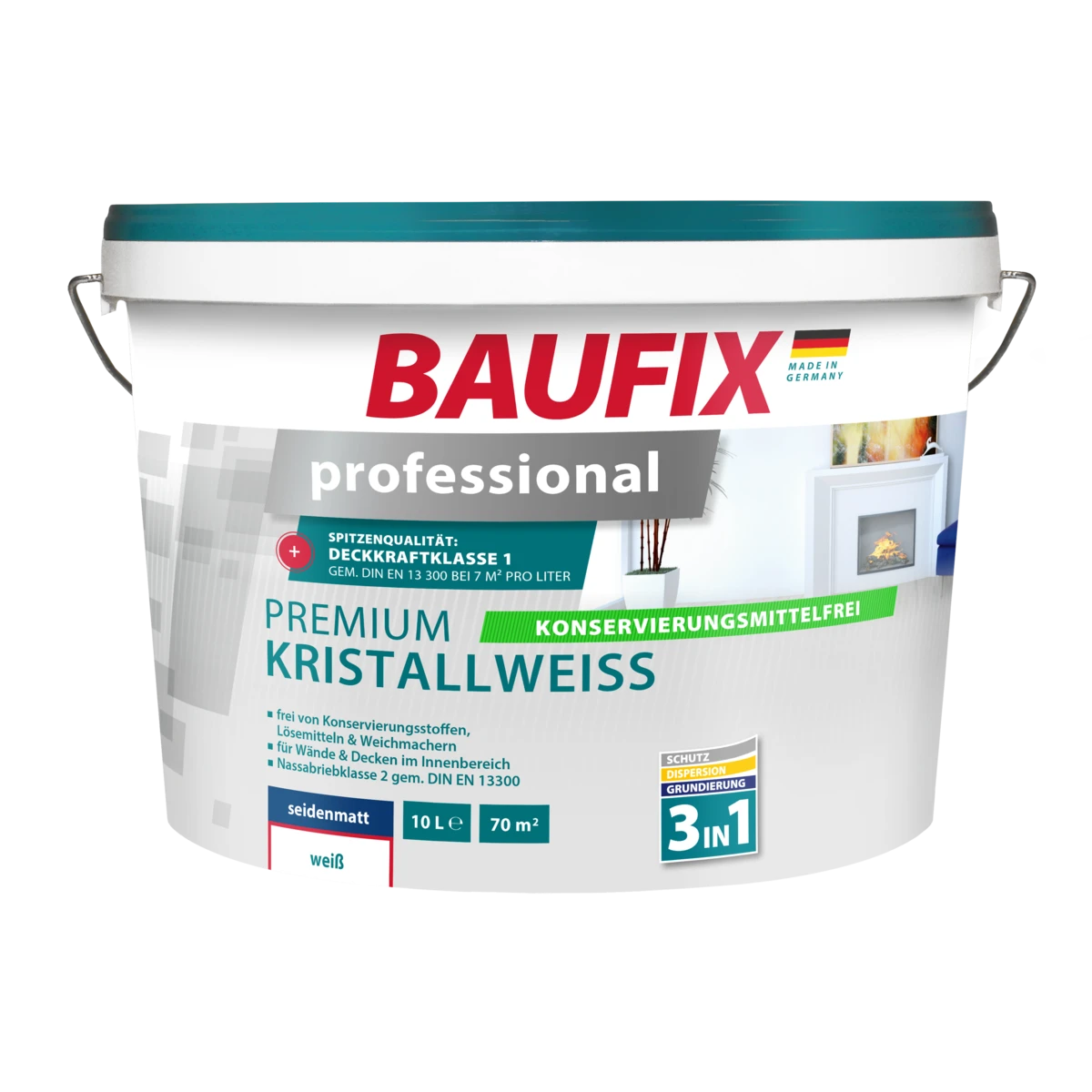 BAUFIX Professional Premium Kristallweiß Konservierungsmittelfrei, 10 Liter 1 BAUFIX Professional Premium Kristallweiß Konservierungsmittelfrei, 10 Liter