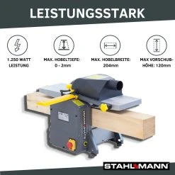 STAHLMANN Abricht- Und Dickenhobelmaschine # ADH204 Inkl. 2. Paar Hobel-Messer Hobelmaschine -BRB-Lagertechnik Geschäft 8600153300 1188 prod 003
