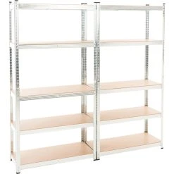 CLP 2er Set Steckregal G 90x40x180 I Schwerlastregal Max. Tragkraft 875 Kg I 2x Lagerregal Verzinkt I Ablagefläche 89 X 39,5 Cm Je Regal