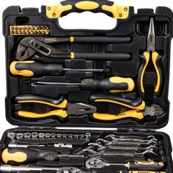 WMC Tools 65-teiliges Werkzeugset 3/8" Werkzeugkoffer 1/4" Werkzeug Set Werkzeugsatz -BRB-Lagertechnik Geschäft 8600290900 25158 prod 004