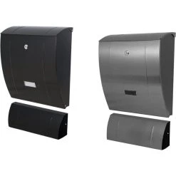 Carstensen Design Briefkasten Slim Mit Zeitungsfach Schwarz