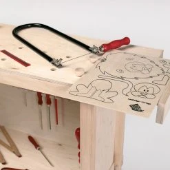 PEBARO Werkbank Vollholz Natur Mit 2 Einspannhalterungen, Höhenverstellbar -BRB-Lagertechnik Geschäft 8600298500 43710 prod 003