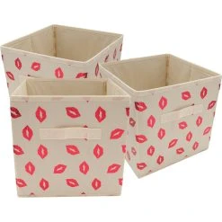 HTI-Living Aufbewahrungsbox Mit Metallicdruck 3er Set Paloma