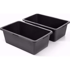 Acerto® 2 Stück Mörtelkübel Schwarz 40l Eckig Zementkübel Mörtelkasten