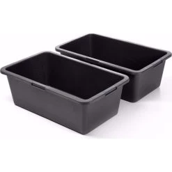 Acerto® 2 Stück Mörtelkübel Schwarz 80l Eckig Zementkübel Mörtelkasten