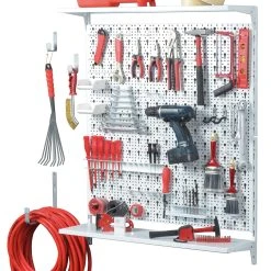DIY Element System GmbH Element System Werkzeugwand Mit Abstellregal 72tlg. Weiß Lochwand Werkstattordnung