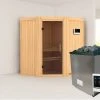 Karibu Sauna "Ruacana" SET Naturbelassen Mit 9kW Ofen