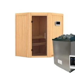 Karibu Sauna "Ruacana" SET Naturbelassen Mit 9kW Ofen -BRB-Lagertechnik Geschäft 8600335800 55734 prod 003