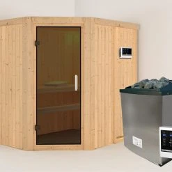 Karibu Sauna "Havasu" SET Naturbelassen Mit 9kW Ofen