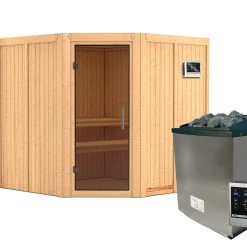 Karibu Sauna "San Rafael" SET Naturbelassen Mit 9kW Ofen -BRB-Lagertechnik Geschäft 8600335800 55739 prod 003