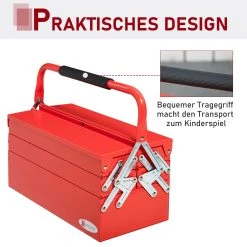 DURHAND Werkzeugkoffer 5 Fach-Design 45 X 22,5 X 34,5 (BxTxH) | Werkzeugkoffer Werkzeugkasten Metallwerkzeugkasten -BRB-Lagertechnik Geschäft 8600336600 B20 079RD prod 006