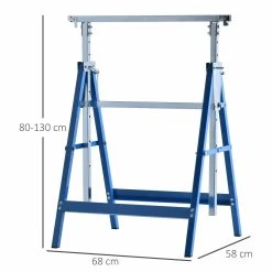 HOMCOM Gerüstbock Im 2er Set 68 X 58 X (80-130) Cm (LxBxH) | Unterstellbock Klappbock Stützbock Paarweise -BRB-Lagertechnik Geschäft 8600336600 B40 015BU prod 005