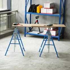 HOMCOM Gerüstbock Im 2er Set 68 X 58 X (80-130) Cm (LxBxH) | Unterstellbock Klappbock Stützbock Paarweise -BRB-Lagertechnik Geschäft 8600336600 B40 015BU prod 006