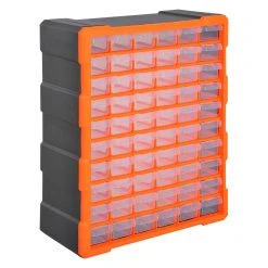 DURHAND Kleinteilemagazin Mit 60 Fächer Orange 38 X 16 X 47,5 Cm (LxBxH) | Sortierkasten Box Für Kleinteile Aufbewahrungsbox