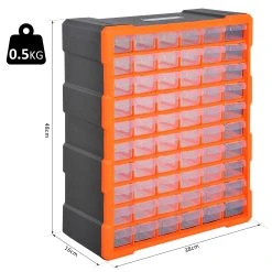 DURHAND Kleinteilemagazin Mit 60 Fächer Orange 38 X 16 X 47,5 Cm (LxBxH) | Sortierkasten Box Für Kleinteile Aufbewahrungsbox -BRB-Lagertechnik Geschäft 8600336600 B40 018 prod 005