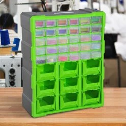 DURHAND Kleinteilemagazin Mit 39 Fächer Grün 38 X 16 X 47,5 Cm (LxBxH) | Sortierkasten Box Für Kleinteile Aufbewahrungsbox -BRB-Lagertechnik Geschäft 8600336600 B40 020 prod 004