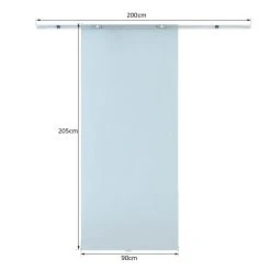 HOMCOM Glasschiebetür Transparent | Zimmertür Teilsatiniert Schiebetür Glastür Tür -BRB-Lagertechnik Geschäft 8600336600 B70 008 prod 005