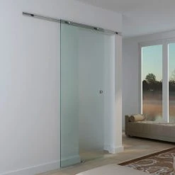 HOMCOM Glasschiebetür Transparent | Zimmertür Teilsatiniert Schiebetür Glastür Tür -BRB-Lagertechnik Geschäft 8600336600 B70 008 prod 006