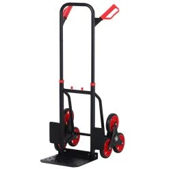 DURHAND Treppensteiger Höhenverstellbar Schwarz, Rot 45 X 60 X 109 Cm (BxTxH) | Transportkarre Sackkarre Stapelkarre Transportmittel