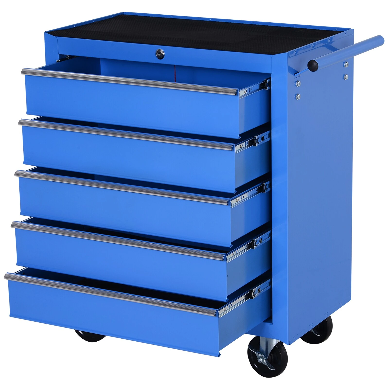 HOMCOM Fahrbarer Werkstattwagen Mit 5 Schubladen Blau 67,5 X 33 X 77 Cm (BxTxH Ohne Räder) | Mobiler Werkzeugwagen Werkzeugkasten Rollwagen 1 HOMCOM Fahrbarer Werkstattwagen Mit 5 Schubladen Blau 67,5 X 33 X 77 Cm (BxTxH Ohne Räder) | Mobiler Werkzeugwagen Werkzeugkasten Rollwagen