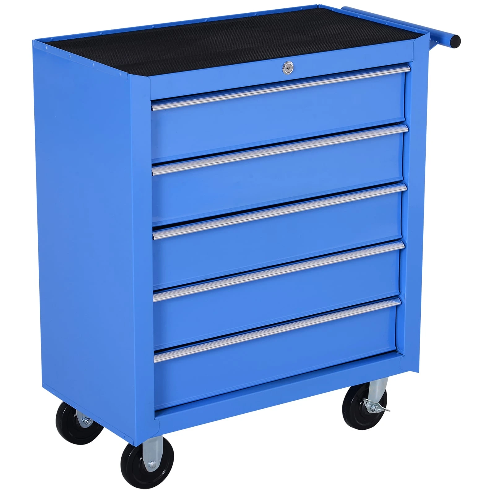 HOMCOM Fahrbarer Werkstattwagen Mit 5 Schubladen Blau 67,5 X 33 X 77 Cm (BxTxH Ohne Räder) | Mobiler Werkzeugwagen Werkzeugkasten Rollwagen 5 HOMCOM Fahrbarer Werkstattwagen Mit 5 Schubladen Blau 67,5 X 33 X 77 Cm (BxTxH Ohne Räder) | Mobiler Werkzeugwagen Werkzeugkasten Rollwagen – Bild 5