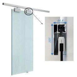 HOMCOM Glas Schiebetür Mit Griffstange Silber, Transparent | Schiebetür Tür Glastür Zimmertür Glasschiebetür -BRB-Lagertechnik Geschäft 8600336600 E7 0017 prod 006