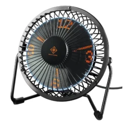 DELTACO GAMING USB Tischventilator Mit Uhr (portabel, LED Std. Min. Sek. Anzeige)