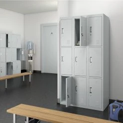 Oskar Schließfachschrank Spind Metall Schrank Metallspind Umkleideschrank 9 Fächer -BRB-Lagertechnik Geschäft 8600343700 19620 prod 003