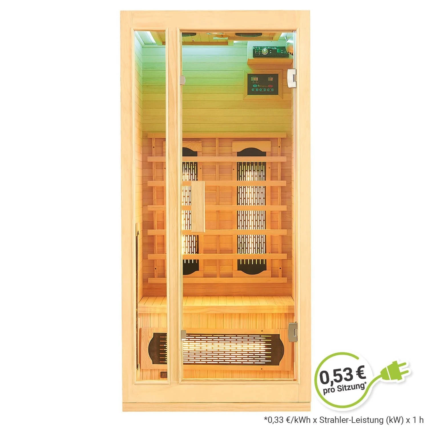 Artsauna Infrarotkabine Nyborg S90V Vollspektrumstrahler & Ambiente LED Beleuchtung – Kabine Für 1 1 Artsauna Infrarotkabine Nyborg S90V Vollspektrumstrahler & Ambiente LED Beleuchtung – Kabine Für 1