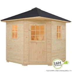 Artsauna Gartensauna Eldur Mit Ofen, Licht & Zubehör – Holz Saunahaus Für 5 Personen – Outdoor Sauna