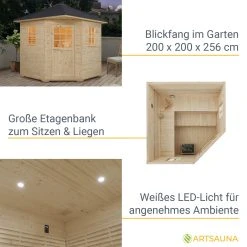 Artsauna Gartensauna Eldur Mit Ofen, Licht & Zubehör – Holz Saunahaus Für 5 Personen – Outdoor Sauna -BRB-Lagertechnik Geschäft 8600348200 18707 prod 004