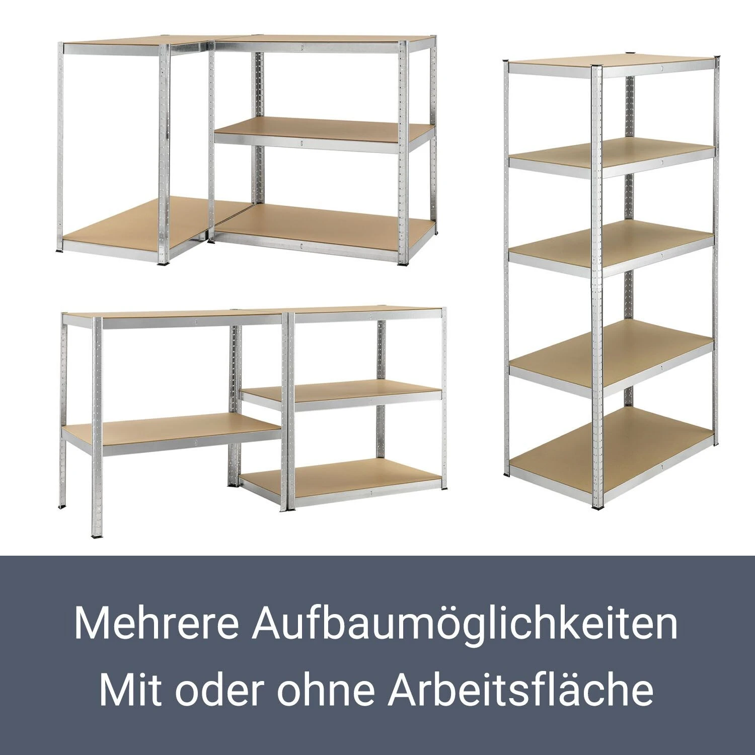 Juskys Lagerregal Basic 2er Set 180x90x40 Cm – Metall Schwerlastregal, 10 Böden, 1750 Kg, Verzinkt 6 Juskys Lagerregal Basic 2er Set 180x90x40 Cm – Metall Schwerlastregal, 10 Böden, 1750 Kg, Verzinkt – Bild 6