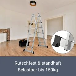 Juskys Aluminium Multifunktionsleiter 3,6m Tragfähigkeit Bis 150 Kg -BRB-Lagertechnik Geschäft 8600348200 54456274 prod 004