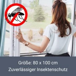 Juskys Fliegengitter Mit Alu-Rahmen 80 X 100 Cm Für Fenster Zum Einhängen UV-beständig In Anthrazit -BRB-Lagertechnik Geschäft 8600348200 57821076 prod 003